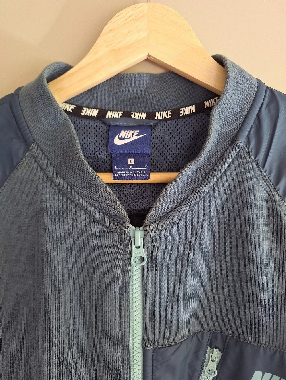 Nike Sportswear Advance 15 Fleece Bomber Jacket AV15 Men’s Size L Blue 846878-46